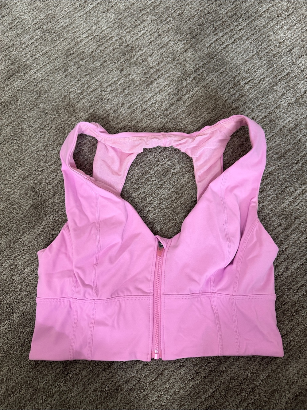 Free People Pink Front-Zip Sports Bra